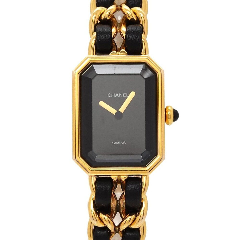 Chanel Premiere Large Size H0001 Women's Watch Black Gold Quartz
